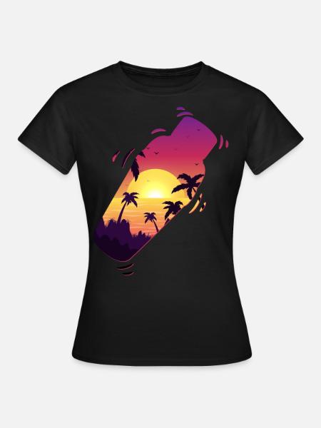 Bartender Mixologist Shaker Sunset - Frauen T-Shirt - Schwarz
