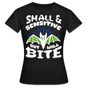 Chauve-souris Halloween Petite Sensible Mais Mordra - T-shirt Femme - noir - Devant - AI Model Female 172 dark (172cm)