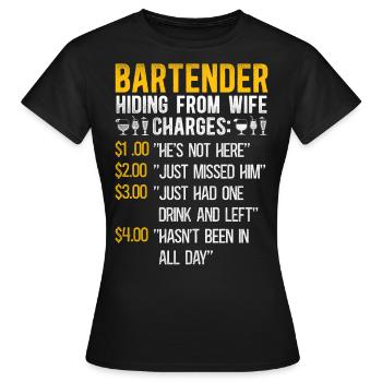 Bartender Mixologist Bartender - Women's T-Shirt - black - Front - AI Model Female 172 dark (172cm)