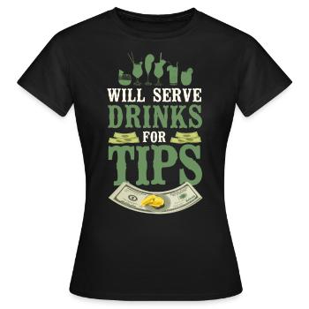 Bartender Mixologist Will Serve - Frauen T-Shirt - Schwarz - Vorne - AI Model Female 172 dark (172cm)