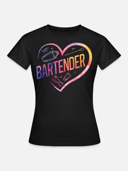 Bartender Mixologist Heart - Frauen T-Shirt - Schwarz