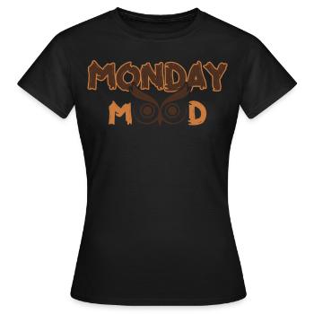 Lundi Mood, Eule, Déclaration drôle Montags Montag - T-shirt Femme - noir - Devant - AI Model Female 172 dark (172cm)