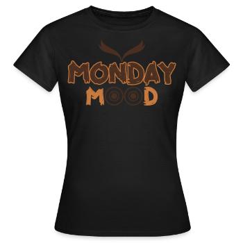 Lundi Mood, Eule, Déclaration drôle Montags Montag - T-shirt Femme - noir - Devant - AI Model Female 172 dark (172cm)