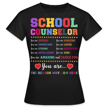 Conseiller scolaire Conseiller scolaire - T-shirt Femme - noir - Devant - AI Model Female 172 dark (172cm)