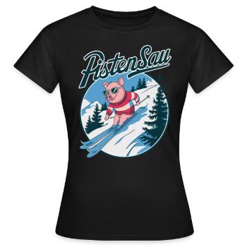Pistensau - Frauen T-Shirt - Schwarz - Vorne - AI Model Female 172 dark (172cm)