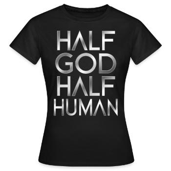 mi-dieu, mi-humain - T-shirt Femme - noir - Devant - AI Model Female 172 dark (172cm)