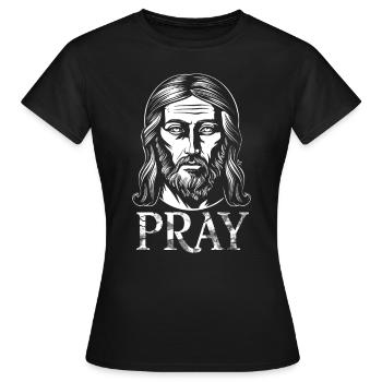 Jesus Christus bete - Frauen T-Shirt - Schwarz - Vorne - AI Model Female 172 dark (172cm)
