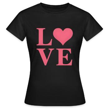 Liebe Herz - Frauen T-Shirt - Schwarz - Vorne - AI Model Female 172 dark (172cm)