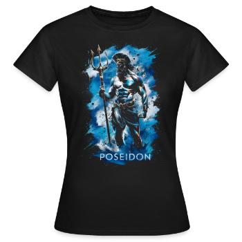 Trident de Poséidon - T-shirt Femme - noir - Devant - AI Model Female 172 dark (172cm)