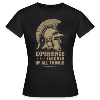 Citation de Jules César avec casque de légionnaire - T-shirt Femme - noir - Devant - AI Model Female 172 dark (172cm)