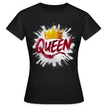 Königin mit Diadem - Frauen T-Shirt - Schwarz - Vorne - AI Model Female 172 dark (172cm)