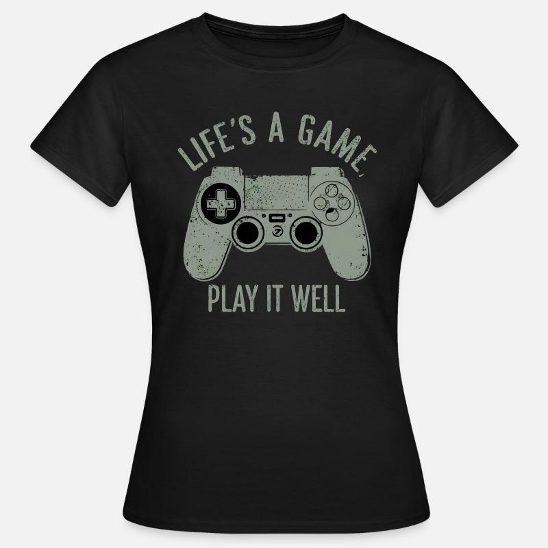 Life is a game play it well game controller - Women's T-Shirt - black