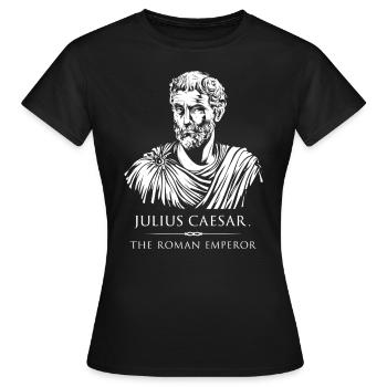 Statue de Jules César, l’empereur romain - T-shirt Femme - noir - Devant - AI Model Female 172 dark (172cm)