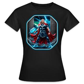 Thor, God of Thunder - Women's T-Shirt - black - Front - AI Model Female 172 dark (172cm)