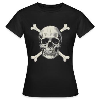 Drapeau pirate Crâne avec des os - T-shirt Femme - noir - Devant - AI Model Female 172 dark (172cm)