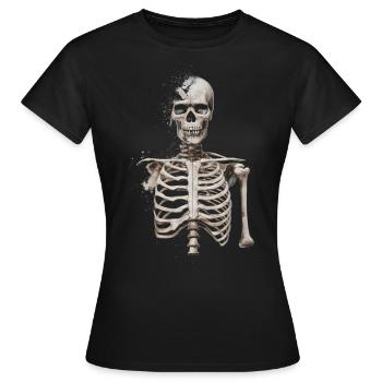 Squelette détruit - T-shirt Femme - noir - Devant - AI Model Female 172 dark (172cm)