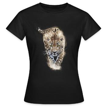 Gepard - Frauen T-Shirt - Schwarz - Vorne - AI Model Female 172 dark (172cm)