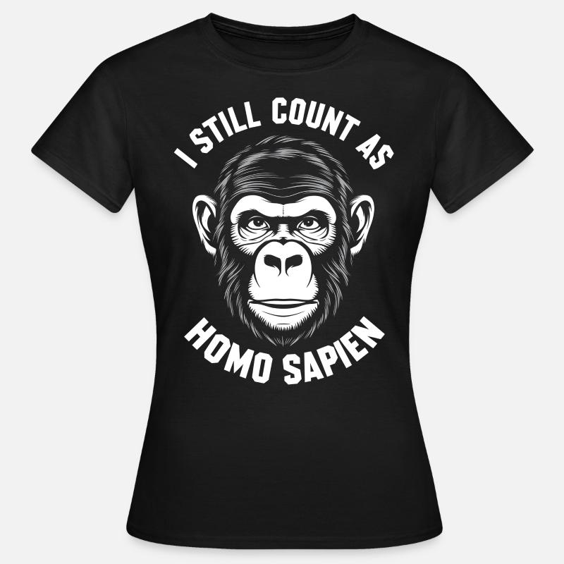 I still count as homo sapien monkey - Women's T-Shirt - black