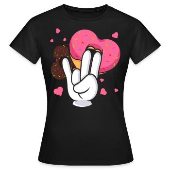 idiot embarrassant sarcasme nerd geek beignet - T-shirt Femme - noir - Devant - AI Model Female 172 dark (172cm)