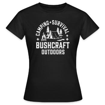 Camping Survie Bushcraft Outdoors - T-shirt Femme - noir - Devant - AI Model Female 172 dark (172cm)