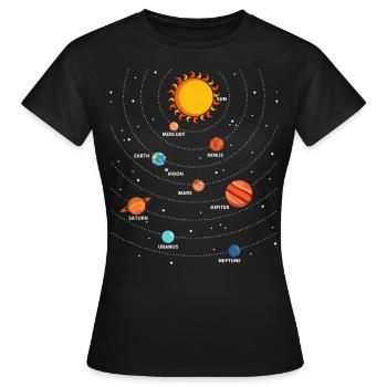 Planeten Wissenschaft Physik Universum Sonne - Frauen T-Shirt - Schwarz - Vorne - AI Model Female 172 dark (172cm)