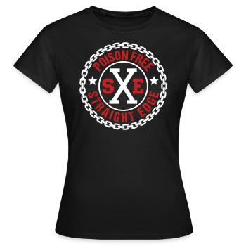 Vegan, Anti-Drugs, Hardcore Punk Straight Edge - Women's T-Shirt - black - Front - AI Model Female 172 dark (172cm)