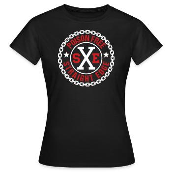 Vegan, Anti-Drugs, Hardcore Punk Straight Edge - Women's T-Shirt - black - Front - AI Model Female 172 dark (172cm)