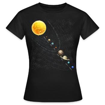 Planeten Wissenschaft Physik Universum Sonne - Frauen T-Shirt - Schwarz - Vorne - AI Model Female 172 dark (172cm)