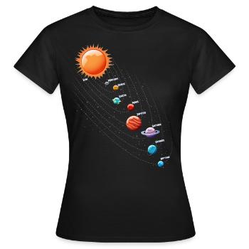 Planeten Wissenschaft Physik Universum Sonne - Frauen T-Shirt - Schwarz - Vorne - AI Model Female 172 dark (172cm)