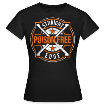 Vegan, Anti-Drugs, Hardcore Punk Straight Edge - Women's T-Shirt - black - Front - AI Model Female 172 dark (172cm)