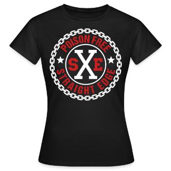 Vegan, Anti-Drugs, Hardcore Punk Straight Edge - Women's T-Shirt - black - Front - AI Model Female 172 dark (172cm)