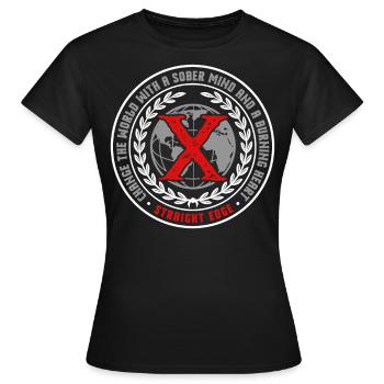 Vegan, Anti-Drugs, Hardcore Punk Straight Edge - Women's T-Shirt - black - Front - AI Model Female 172 dark (172cm)