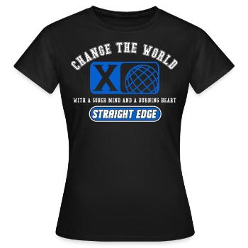 Vegan, Anti-Drugs, Hardcore Punk Straight Edge - Women's T-Shirt - black - Front - AI Model Female 172 dark (172cm)