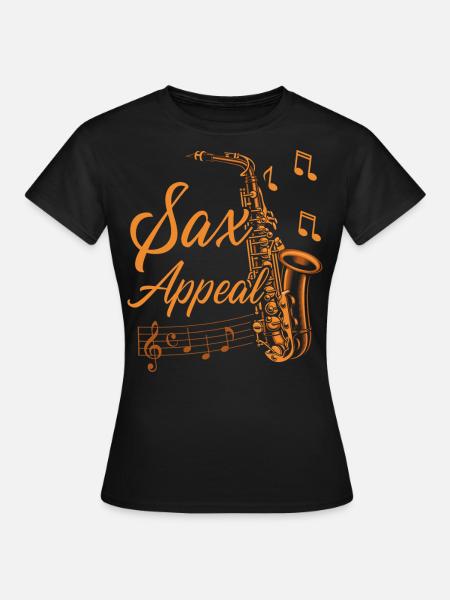 Saxophone Pun Sax Appeal - Frauen T-Shirt - Schwarz