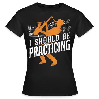 Saxophones que je devrais pratiquer - T-shirt Femme - noir - Devant - AI Model Female 172 dark (172cm)