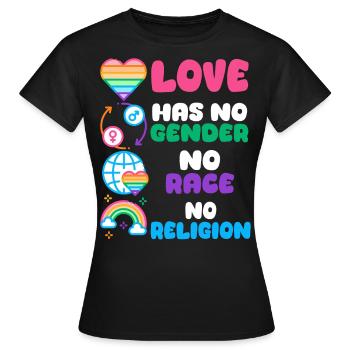L’amour Une déclaration pour l’égalité Diversité - T-shirt Femme - noir - Devant - AI Model Female 172 dark (172cm)