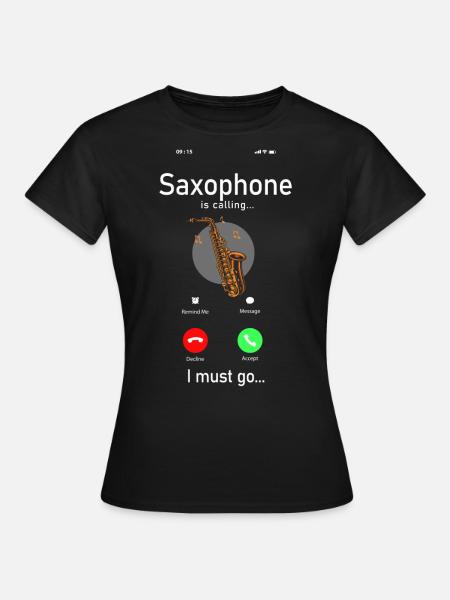 Saxophone Phone Display Saxophone - Frauen T-Shirt - Schwarz