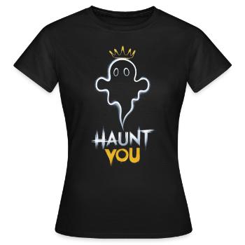 Un fantôme avec une couronne vous hante - T-shirt Femme - noir - Devant - AI Model Female 172 dark (172cm)
