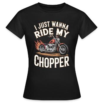 Je veux juste chevaucher mon cuivre - T-shirt Femme - noir - Devant - AI Model Female 172 dark (172cm)