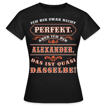 Drôle ALEXANDER pour la Journée du Nom avec Nom Nom - T-shirt Femme - noir - Devant - AI Model Female 172 dark (172cm)