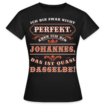 JOHANNES drôles pour la Journée du Nom avec Nom Nom - T-shirt Femme - noir - Devant - AI Model Female 172 dark (172cm)