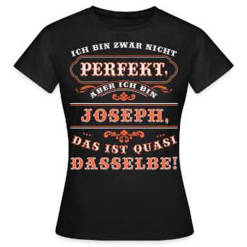 JOSEPH drôle pour la journée du nom avec le nom - T-shirt Femme - noir - Devant - AI Model Female 172 dark (172cm)