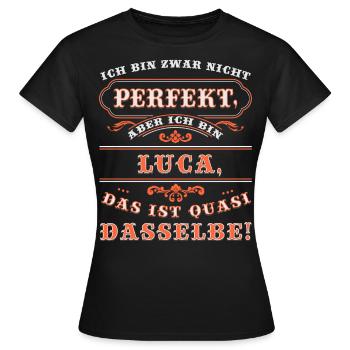 LUCA drôle pour la journée du nom avec le nom du nom - T-shirt Femme - noir - Devant - AI Model Female 172 dark (172cm)