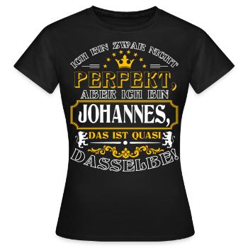 JOHANNES drôles pour la Journée du Nom avec Nom Nom - T-shirt Femme - noir - Devant - AI Model Female 172 dark (172cm)