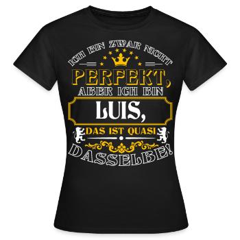 LUIS drôle pour la journée du nom avec le nom du nom - T-shirt Femme - noir - Devant - AI Model Female 172 dark (172cm)