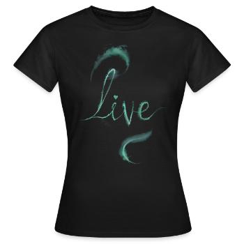 lebender grüner Staub - Frauen T-Shirt - Schwarz - Vorne - AI Model Female 172 dark (172cm)