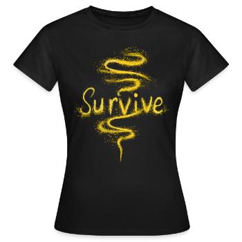 Überleben Sie gelben Staub - Frauen T-Shirt - Schwarz - Vorne - AI Model Female 172 dark (172cm)