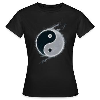 Yin Yang - T-shirt Femme - noir - Devant - AI Model Female 172 dark (172cm)