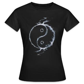 Yin Yang - T-shirt Femme - noir - Devant - AI Model Female 172 dark (172cm)