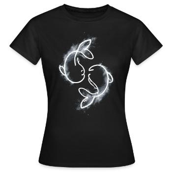 two fish - Women's T-Shirt - black - Front - AI Model Female 172 dark (172cm)